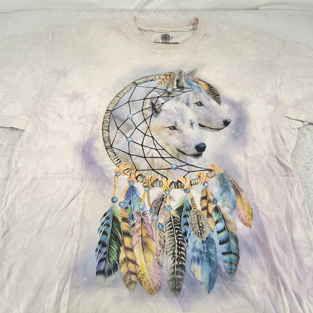 The Mountain Wolf Short Sleeve Graphic Shirt Adult Mens Size Large L Tie Dye